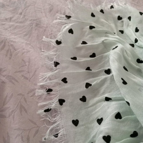 Pashmina scarf like new, black and turquoise