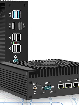 Mini PC Intel Core i3-N305, 8GB DDR5 RAM, 1TB SSD, 4 θύρες LAN, 2 HDMI