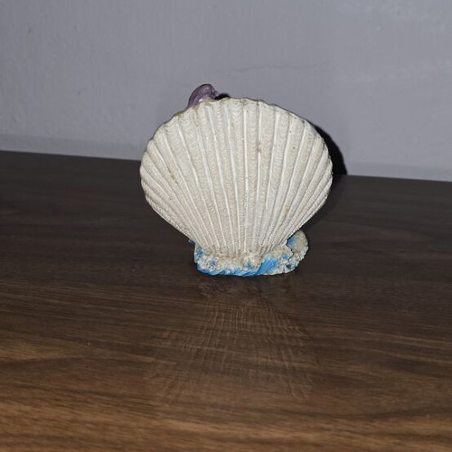 Mermaid Figurine with Dolphins in Shell resin decoration like new