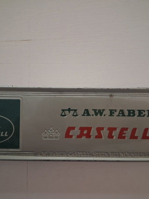 Vintage A. W. Faber Castell metal pencil box used, empty