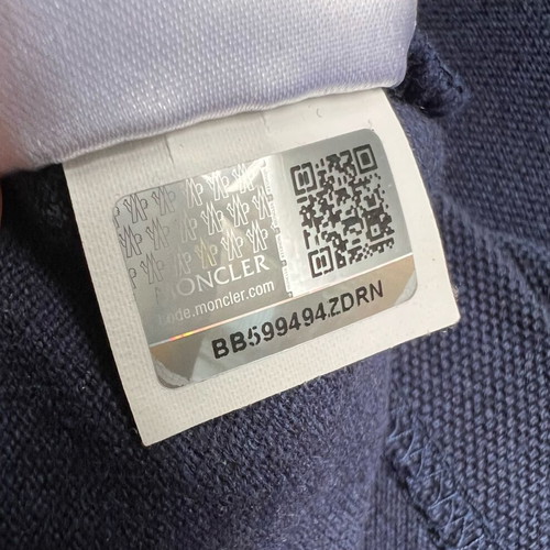 Moncler long sleeve polo shirt, blue, size XXL