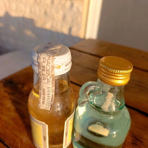 Miniature Tsikoudia Rouba and MG Gin Tonic sealed, new