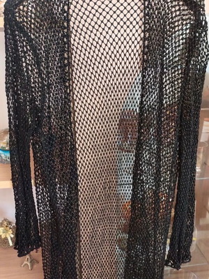 Vintage black mesh cardigan size L-XL like new, made in France