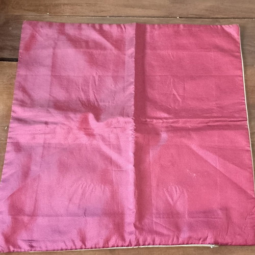 Satin cushion cover like new, burgundy and gold, 45×45 cm