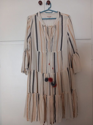 Funky Buddha beach dress like new, beige and brown, medium