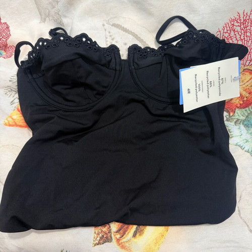 H&M elegant one-piece swimsuit new, size M, black