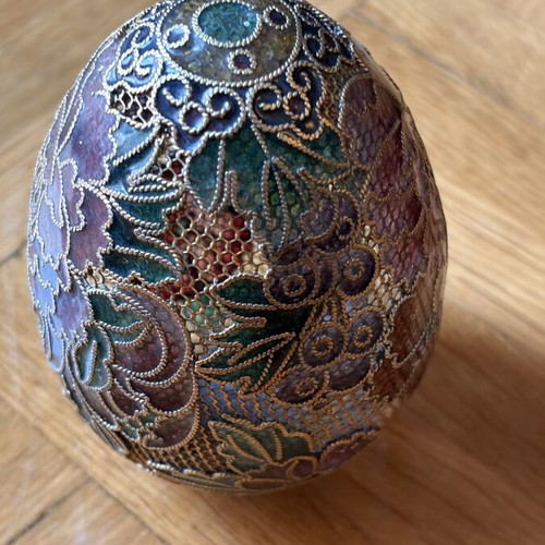Russian handmade egg with enamel in like new condition