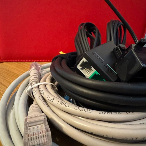 Cable set new with 3 Ethernet cables, 2 phone cables and 2 splitters