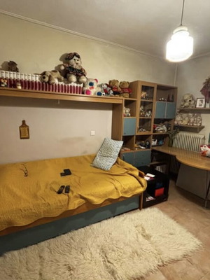 Children's bedroom set like new with two beds, large desk and storage space