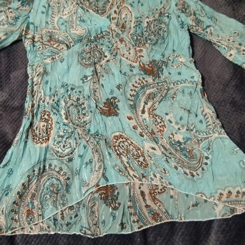 Tunic shirt turquoise with paisley pattern like new, size S