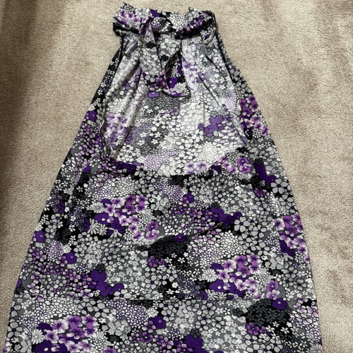 Women's Floral Tank Top like new, size S/M, purple and gray