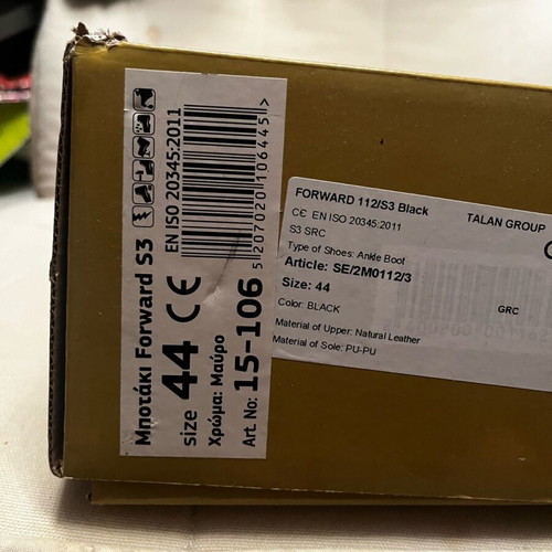 Work Shoes size 44 new, waterproof, anti-slip with steel toe