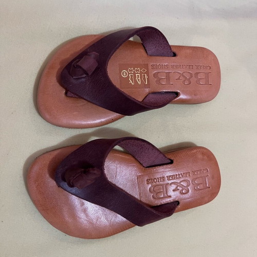Handmade leather kids' flip-flops new, pack of 3 pairs size 24