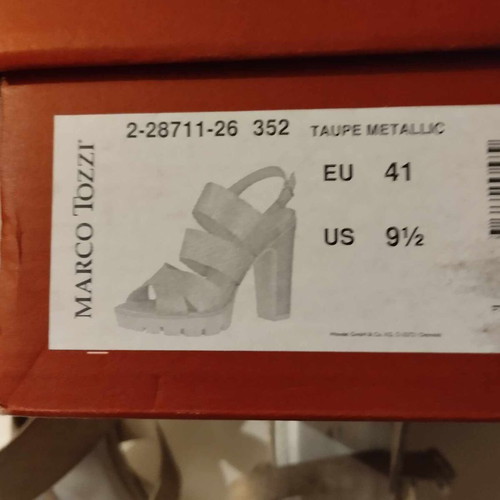 Marco Tozzi sandals used, size 41, beige gold color