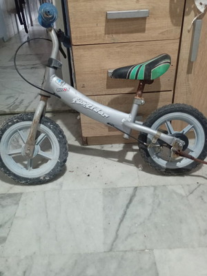 Balance bike used, silver, with My brake