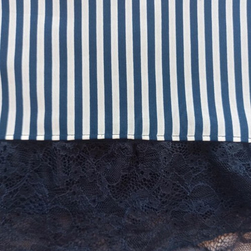Zara lace striped blouse size S like new, blue and white