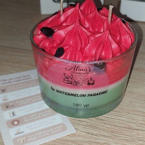 Handmade Watermelon Paradise scented candle 180g new