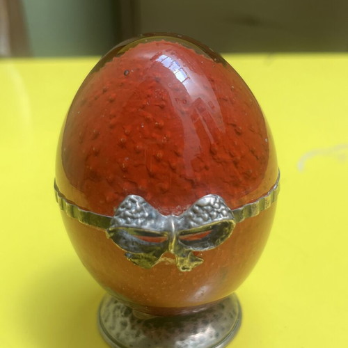 Easter egg silver decorative small size like new