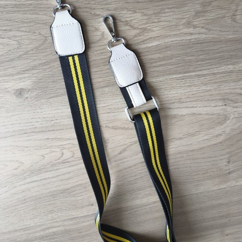 Cross body bag straps used, set of two, black and white