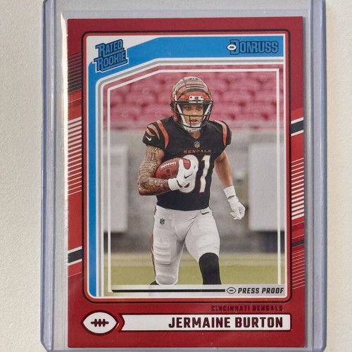 2024 Panini Donruss Football #350 Jermaine Burton Rated Rookie Red Press Proof card new