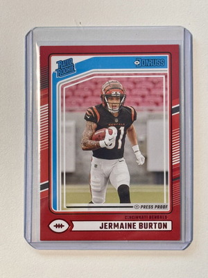 2024 Panini Donruss Football #350 Jermaine Burton Rated Rookie Red Press Proof card new