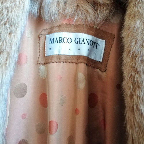 Marco Gianoti women's suede coat with fox fur like new, vintage