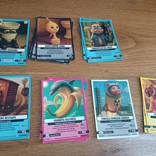 Brainrot cards like new, numbers 6, 19, 32, 33, 49, 61, 62, 63, 67, 72, 86, 89, 96, 97, 98, 99, 104, 108, 123, 127, 131, 138