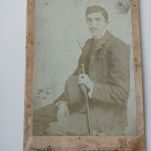 Thick cardboard photo 1906 used, moderate condition