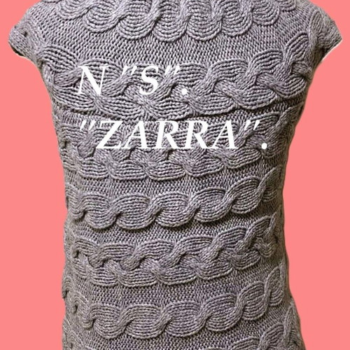 Knit sleeveless sweater Zara size S like new, gray with fur