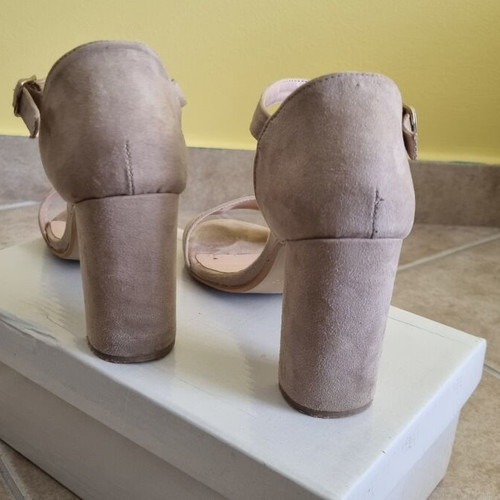 Moyo Athens beige suede sandals size 36, 8cm heel