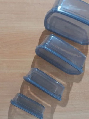 Food Storage Containers Set of 4, New, Anthracite Transparent