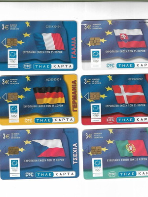 Phone cards like new, pack of 21 from European Union of 25 countries series 2006