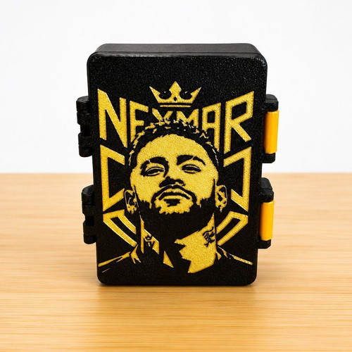 World Cup Player Card Storage Box, 3D Printed, Black and Gold