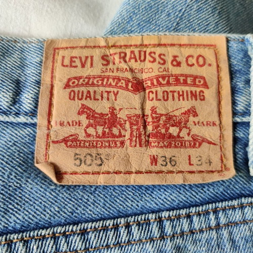 Levi's 505 jeans μεταχειρισμένα, μέγεθος W36 L31, μπλε ξεβαμμένο