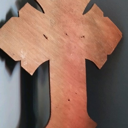 Catholic cross used, old with wood damage