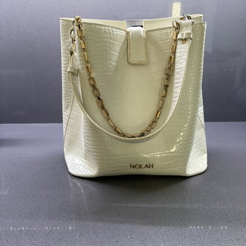Nolah shoulder bag white used with wear on clasp and interior