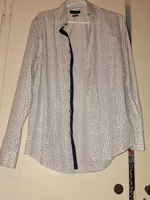 Zara men's cotton shirt like new, size L, white multicolor