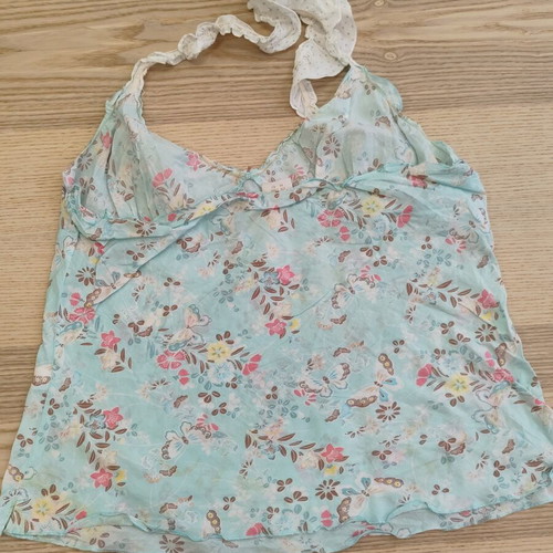 Accessorize vintage halter top butterfly floral size 42