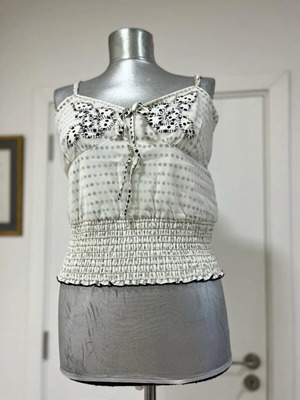 Free People polka dot mesh cami crop top size medium used