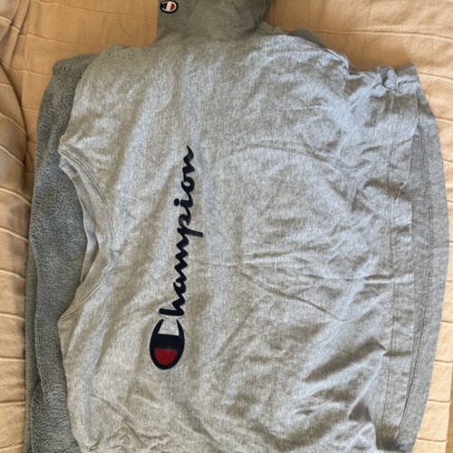Champion athletic crop top shirt, grey, size S