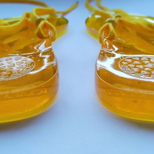 See By Chloe yellow jelly sandals with adjustable wrap ties, size 38