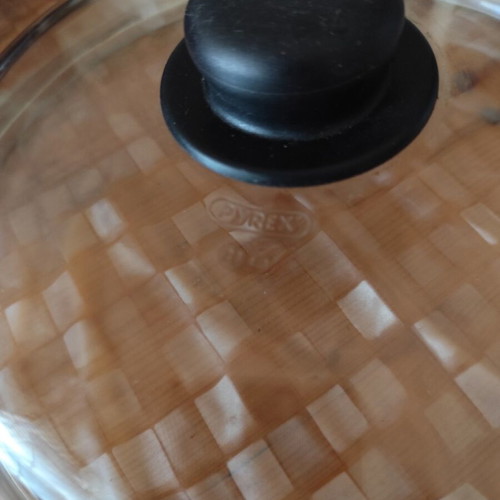Pyrex glass lid Ø28cm used, oven safe without handle