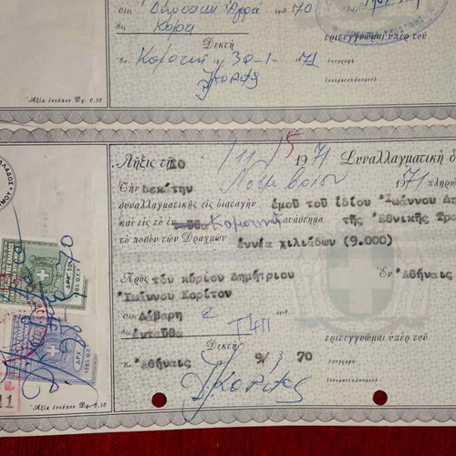 Collectible handwritten promissory notes 1960-1972 like new