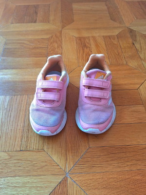 Adidas girls' athletic shoes used, size 28, pink orange
