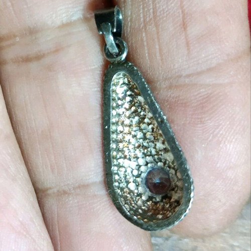 Silver vintage pendant with aquamarine like new