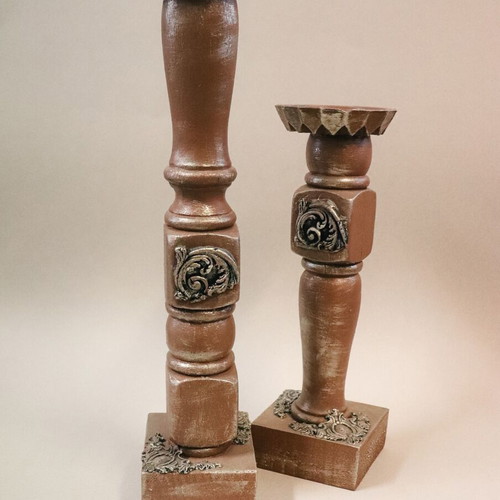 Handmade Upcycled Candlesticks Set of 2 New