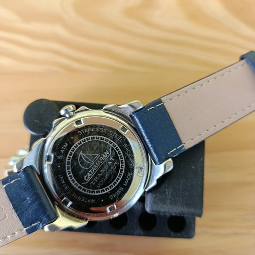 Catamaran Transat 8005/S men's vintage quartz watch like new, blue dial
