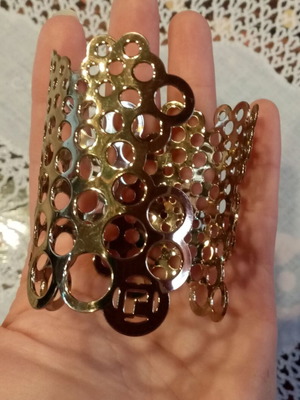 Vintage cuff bracelet with perforated design Paco Rabanne Lady Million used