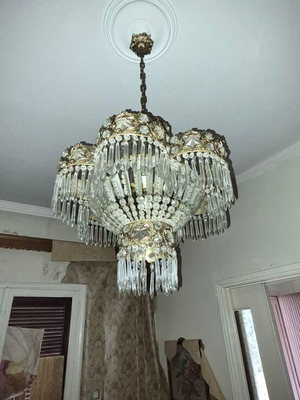 Chandeliers like new with crystals, vintage pieces, set of 2