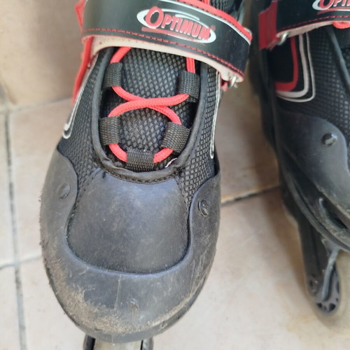 Optimum Inline Skates used, black with red details, size 36-39